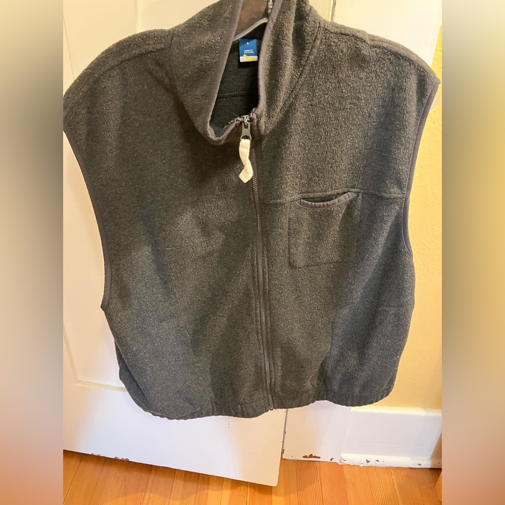 Old Navy Fleece Gray Zip-Up Vest